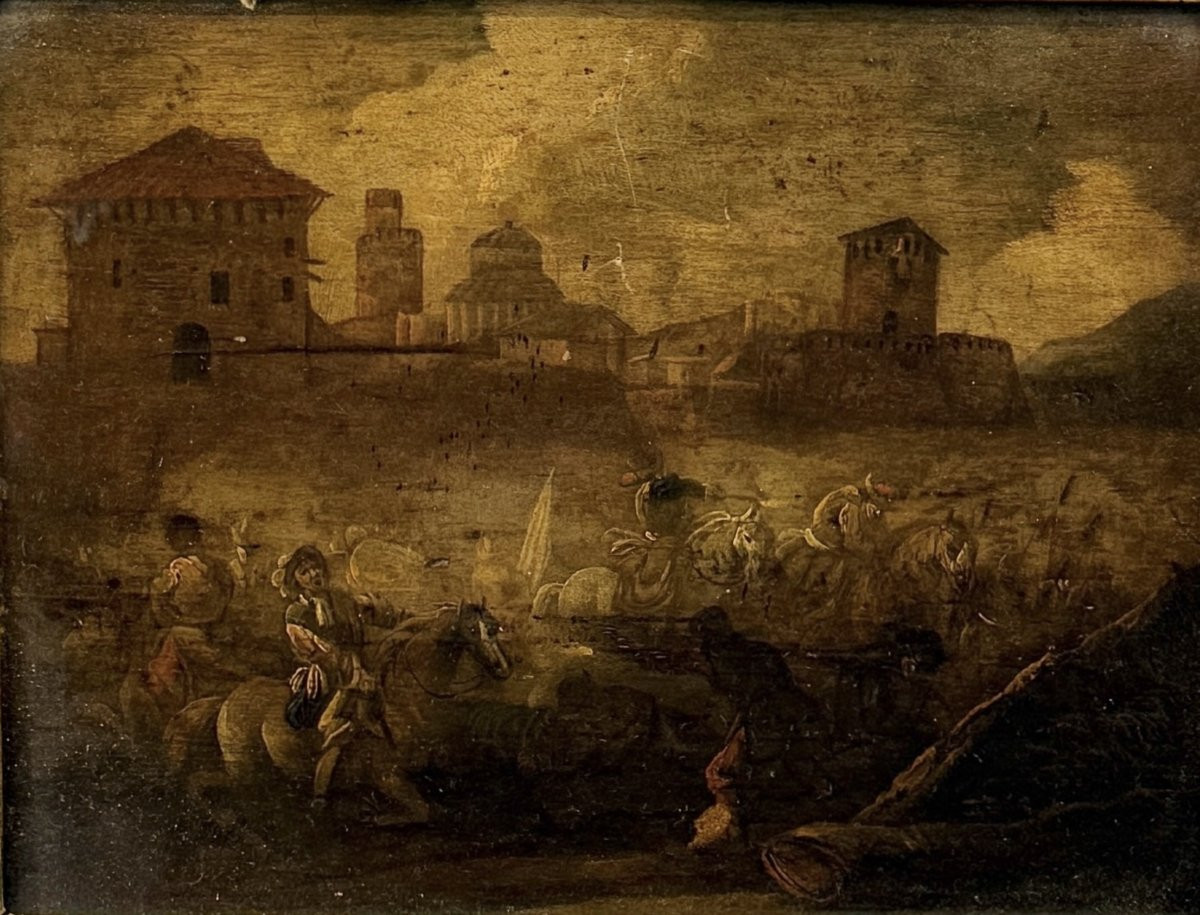 Scena di Battaglia Scuola Italiana - Italia Fine XVII Secolo-photo-2